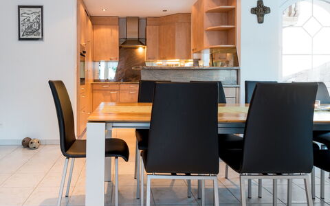 Piccolo: Table, Furniture, Property, Countertop, Chair, Cabinetry, Wood, Building, Orange, Architecture