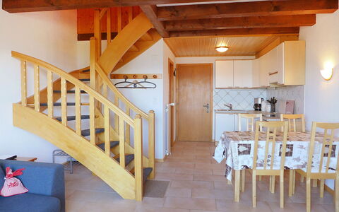Villars 996: Stairs, Room, Property, Building, House, Furniture, Interior Design, Beam, Ceiling, Home