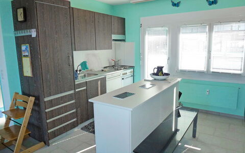 Emmetten 400: Room, Property, Furniture, Kitchen, Turquoise, Cabinetry, Building, Interior Design, Countertop, House