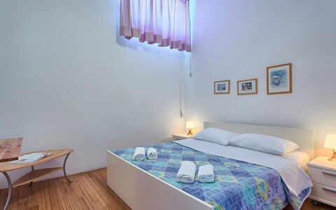 Umag 109: Bedroom, Bed, Room, Furniture, Property, Bed Sheet, Interior Design, Floor, Wall, Bed Frame