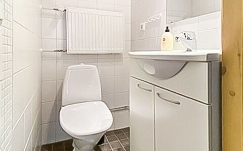 Länsirinne C 12: Toilet Seat, Flooring, Plumbing Fixture, Floor, Wall, Bathroom, Toilet, Interior Design, Sink, Plumbing
