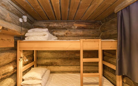 Rukasaukko: Bunk Bed, Wood, Floor, Flooring, Bedroom, Interior Design, Bed, Wood Stain, Hardwood, Ceiling