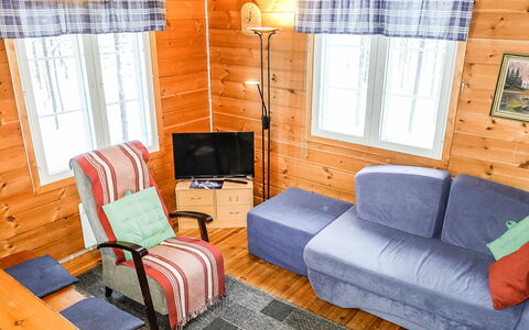 Hoviranta: Wood, Furniture, Floor, Room, Wood Stain, Cottage, Log Cabin, Hardwood, Chair, Wood Flooring