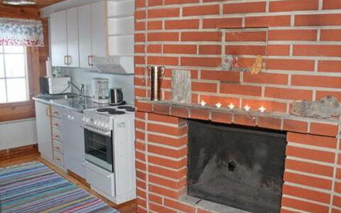 Juolukka: Wood, Furniture, Flooring, Interior Design, Brick, Floor, Ceiling, Room, Kitchen, Hearth