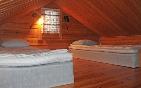 Juolukka: Wood, Floor, Ceiling, Flooring, Furniture, Attic, Bedroom, Lighting, Interior Design, Hardwood