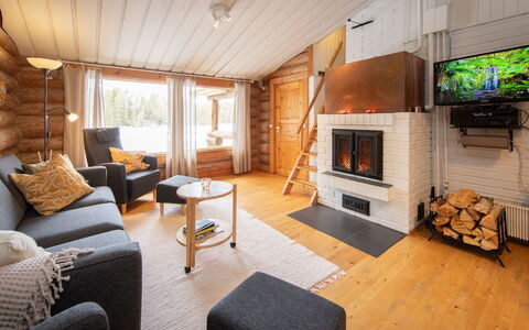 Papanmökki: Wood, Home, Furniture, Cottage, Living Room, Log Cabin, Ceiling, Hardwood, Room, Wood Stain