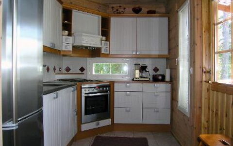 Puolukka: Kitchen Appliance, Kitchen, Countertop, Major Appliance, Cabinetry, Flooring, Wood, Interior Design, Ceiling, Furniture