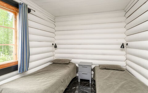 Villa Assi: Wood, Bedroom, Hardwood, Bed, Wood Stain, Bed Frame, Plank, Bed Sheet, Bedding, Log Cabin