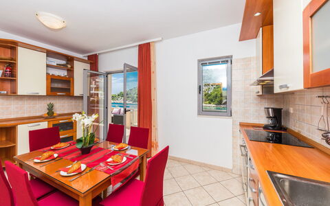 Villa Silvana: Property, Room, Building, Real Estate, Furniture, Interior Design, House, Kitchen, Table, Dining Room