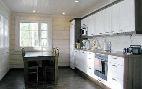 Syvälahti: Flooring, Wood, Floor, Kitchen, Interior Design, Countertop, Furniture, Cabinetry, Ceiling, Home