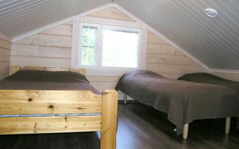 Syvälahti: Wood, Flooring, Floor, Ceiling, Furniture, Bedroom, Room, Interior Design, Bed, Wood Flooring
