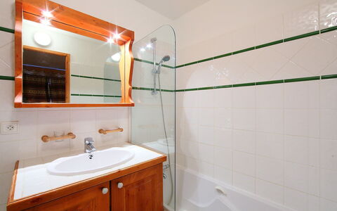 Tignes 396: Bathroom, Room, Property, Tile, Orange, Interior Design, Wall, Building, House, Real Estate