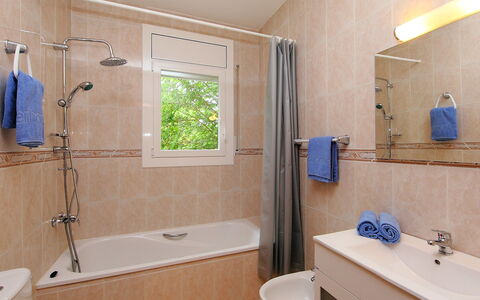 Requesens: Bathroom, Room, Property, Wall, Interior Design, Building, Plumbing Fixture, Tile, Tap, House