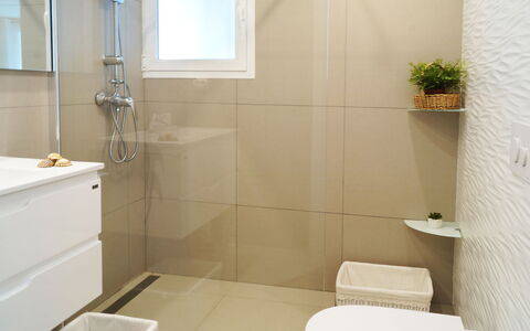 Fontanilla: Bathroom, Property, Room, Tile, Interior Design, Plumbing Fixture, Bathtub, Floor, Bathroom Accessory, Tap