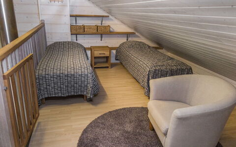 Villa Illi: Floor, Interior Design, Flooring, Furniture, Wood, Bed, Ceiling, Bedroom, Room, Wood Flooring