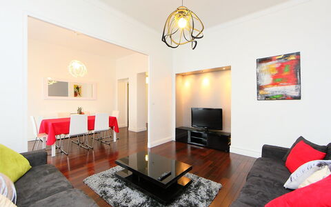 Villa Chalmette: Room, Property, Furniture, Interior Design, Living Room, Ceiling, Building, Yellow, Floor, House