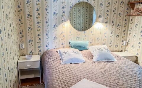 Leppäranta: Bed, Bedroom, Interior Design, Furniture, Bed Sheet, Wood, Bedding, Floor, Flooring, Linens