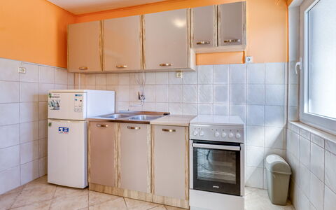 Opatija Ika 106: Major Appliance, Flooring, Floor, Interior Design, Room, Kitchen Appliance, Cabinetry, Apartment, Ceiling, Kitchen