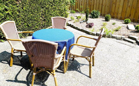 Norddeich 145: Chair, Furniture, Outdoor Table, Outdoor Furniture, Patio, Table, Backyard, Property, Yard, Garden