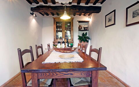 Cinigiano 100: Dining Room, Room, Property, Interior Design, Ceiling, Furniture, Table, Building, House, Estate