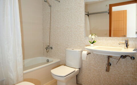Altea 49: Bathroom, Room, Property, Interior Design, Tile, Architecture, Real Estate, Plumbing Fixture, Floor, Building