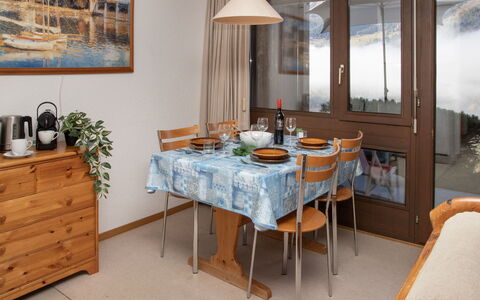 Primula Apt. B: Furniture, Interior Design, Flooring, Wood, Floor, Chair, Table, Ceiling, Room, Dining Room