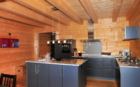 Alpina Apt. Ch: Room, Building, Countertop, Property, Furniture, Kitchen, Loft, Ceiling, Cabinetry, Hardwood