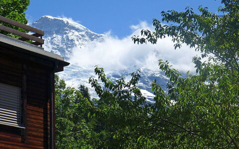 Alpina Apt. Ch: Sky, Cloud, Tree, House, Mountain, Hill Station, Architecture, Mountain Range, Alps, Roof