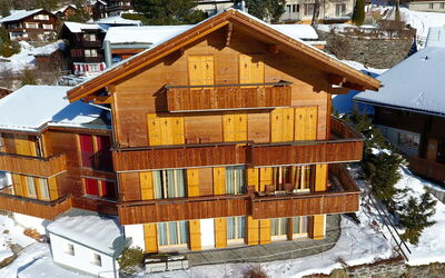 Wengen 42: Building, Snow, Property, Window, Wood, House, Urban Design, Slope, Neighbourhood, Residential Area