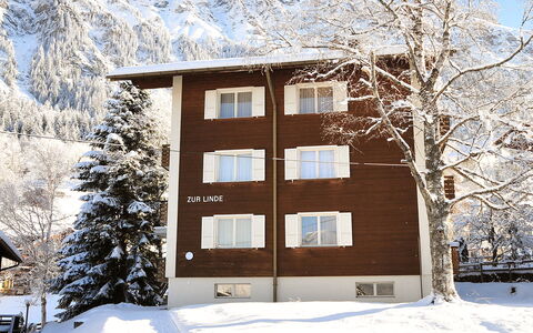 Zur Linde Apt.w: Snow, Building, Daytime, Window, Plant, Sky, Tree, Branch, House, Slope