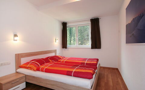 Collina: Bedroom, Furniture, Bed, Room, Property, Interior Design, Floor, Bed Sheet, Red, Wood Flooring