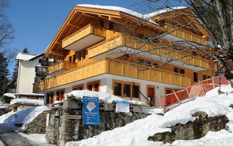 Bergfrieden Apt. 2: Property, Winter, House, Snow, Building, Home, Real Estate, Architecture, Sky, Apartment