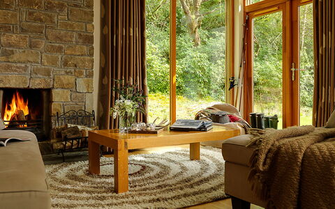 Pairc Na Saileac: Property, Furniture, Building, Comfort, Wood, Plant, Window, Interior Design, Table, Living Room