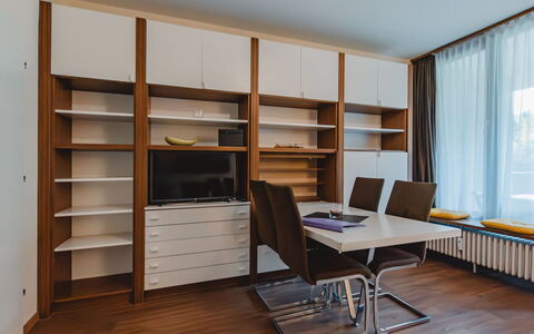 Bad Hofgastein 270: Furniture, Cabinetry, Property, Shelf, Chair, Curtain, Wood, Window, Bookcase, Shelving