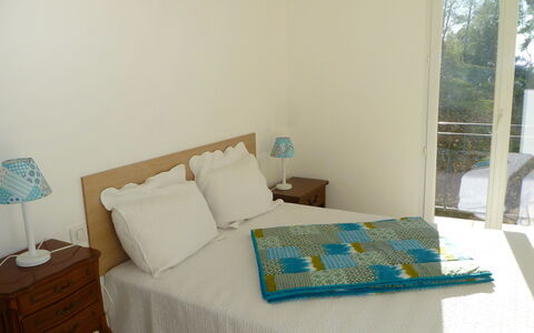 La Campagne: Bedroom, Room, Furniture, Property, Bed Sheet, Bed, Turquoise, Bedding, Interior Design, House