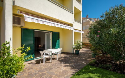 Krk Pinezići 100: Plant, Furniture, Building, Property, Table, Window, Houseplant, Shade, Interior Design, Land Lot