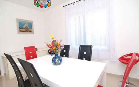 Carmen: Room, Property, Interior Design, Furniture, Table, Ceiling, Dining Room, Wall, House, Design