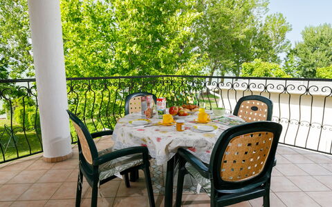 Balatonlelle 130: Furniture, Table, Chair, Plant, Tablecloth, Outdoor Furniture, Wood, Tree, Leisure, Tableware
