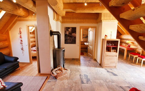 Grosserlach 100: Furniture, Wood, Building, Living Room, Interior Design, Floor, Flooring, Beam, Couch, Hardwood