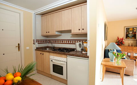 Calpe Calp 958: Room, Countertop, Furniture, Cabinetry, Kitchen, Property, Interior Design, Building, Floor, House