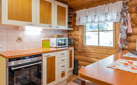 Koivukallio: Wood, Kitchen, House, Home, Major Appliance, Countertop, Cabinetry, Cottage, Wood Stain, Sink