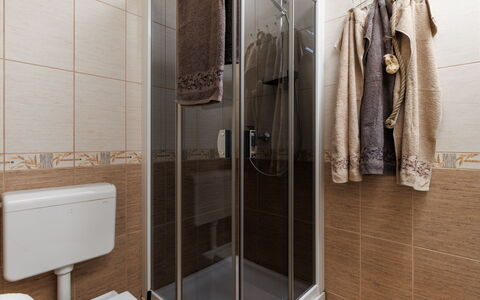 Novi Vinodolski 117: Flooring, Plumbing Fixture, Floor, Interior Design, Bathroom, Sink, Plumbing, Bathroom Sink, Brown, Tap