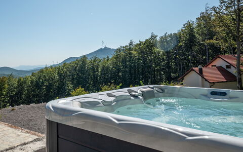 Vršak: Sky, Water, Swimming Pool, Building, Jacuzzi, Wood, Jacuzzi, Rectangle, Outdoor Furniture, House