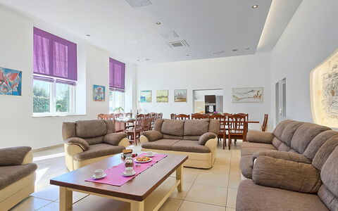 Old School House: Living Room, Room, Furniture, Interior Design, Property, Coffee Table, Table, Building, House, Purple