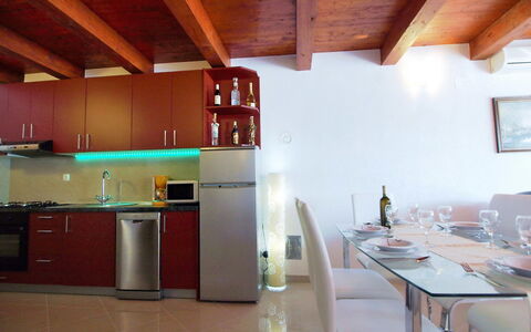 Villa Sandra: Room, Building, Property, Ceiling, Countertop, Interior Design, Kitchen, Furniture, House, Cabinetry