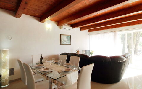 Villa Sandra: Room, Property, Building, Interior Design, Ceiling, Furniture, Dining Room, House, Table, Floor
