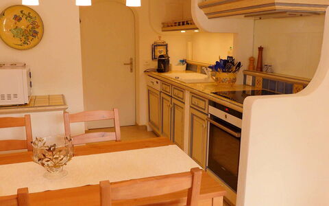 Chalet Jrene: Furniture, Table, Cabinetry, Wood, Desk, Interior Design, Chair, Kitchen, Floor, Living Room