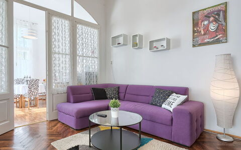 Silvia: Furniture, Couch, Property, Table, Purple, Interior Design, Wood, Studio Couch, Architecture, Living Room