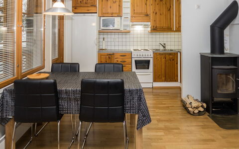 Karhunvartijan Linna B11: Furniture, Wood, Interior Design, Flooring, Ceiling, Floor, Room, Lighting, Chair, Table
