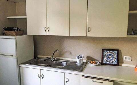 Pithecusa: Kitchen, Kitchen Appliance, Cabinetry, Kitchen Sink, Countertop, Major Appliance, Wood, Flooring, Furniture, Sink